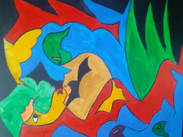 Painting titled "Une bouffée d'oxygè…" by Guillaume Monnet, Original Artwork, Acrylic