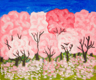 Pink garden 5 Painting titled "Pink garden 5" by Irina Afonskaya, Original Artwork, Oil