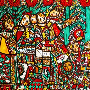 Peinture intitulée "Holidays" par Tetiana Osadchuk, Œuvre d'art originale, Acrylique Monté sur Carton