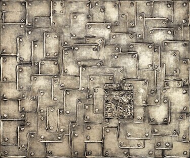 Peinture intitulée "Bronze Carapace" par Alessia Lu, Œuvre d'art originale, Acrylique Monté sur Châssis en bois