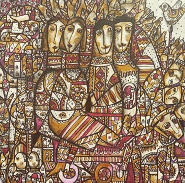 Peinture intitulée "Double date" par Tetiana Osadchuk, Œuvre d'art originale, Acrylique