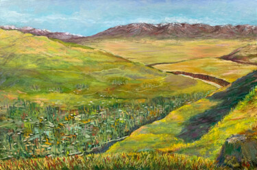 View of the Safedchashma village (№1) Peinture intitulée "View of the Safedch…" par Albert Safiullin, Œuvre d'art originale, Huile