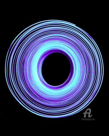 Photography titled "Lichtkreis_sw3" by Gerhard Bumann, Original Artwork, Analog photography