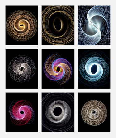Photography titled "Lichtkreise9er2" by Gerhard Bumann, Original Artwork, Analog photography