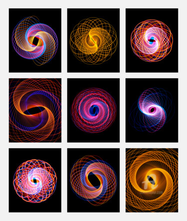 Photography titled "Lichtkreise9er5b" by Gerhard Bumann, Original Artwork, Analog photography