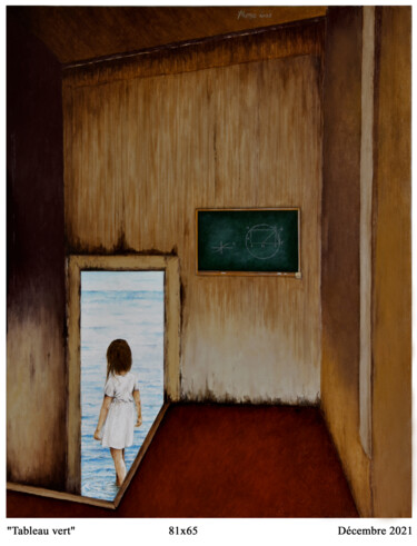 Peinture intitulée "Tableau vert" par Plumerand Frédéric, Œuvre d'art originale, Huile
