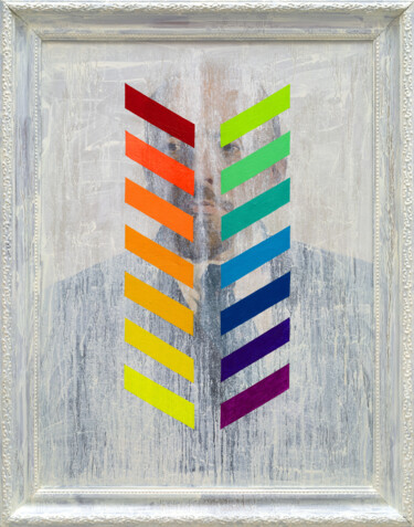 Oleksandr Balbyshev "Diagonal Striped Lenin" 绘画 标题为“Oleksandr Balbyshev…” 由Oleksandr Balbyshev, 原创艺术品, 油 安装在木质担架架上