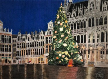 图画 标题为“Sapin sur la grand…” 由Pierre Bayet, 原创艺术品, 铅笔