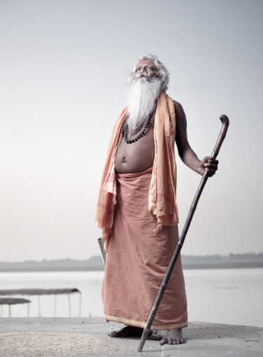 Portrait of Sadhu Baba on the banks of the river Ganges Photography titled "Portrait of Sadhu B…" by Dmitry Ersler, Original Artwork, Digital Photography