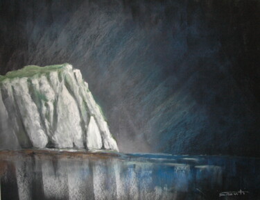 Peinture intitulée "Etretat" par Jacques Dolley, Œuvre d'art originale, Pastel