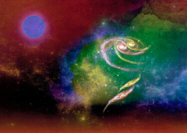 Arts numériques intitulée "La Danse des Galaxi…" par Philippe Cadet, Œuvre d'art originale, Peinture numérique