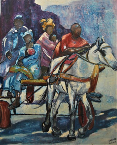 Peinture intitulée "la carreta" par Reme, Œuvre d'art originale, Huile