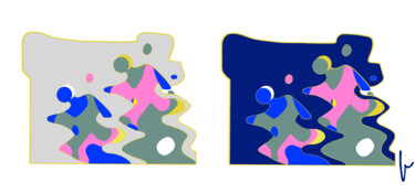 Arts numériques intitulée "Castor et Pollux" par Jean Paul Pierozzi, Œuvre d'art originale, Peinture numérique