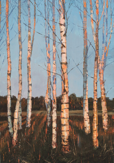 Painting titled "The first of may" by Daniil Mikhailov, Original Artwork, Oil Mounted on Wood Stretcher frame