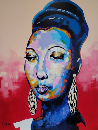 Peinture intitulée "Joséphine Baker" par Sébastien Klein, Œuvre d'art originale, Acrylique Monté sur Châssis en bois