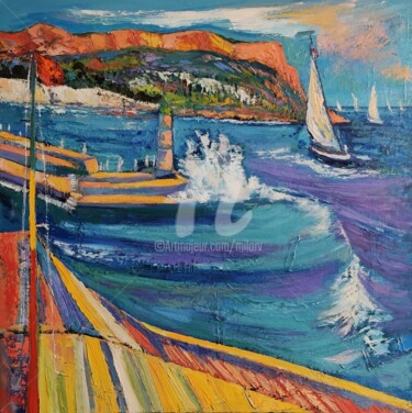 Painting titled "Le Mistral ( Cassis)" by Milorv, Original Artwork, Oil