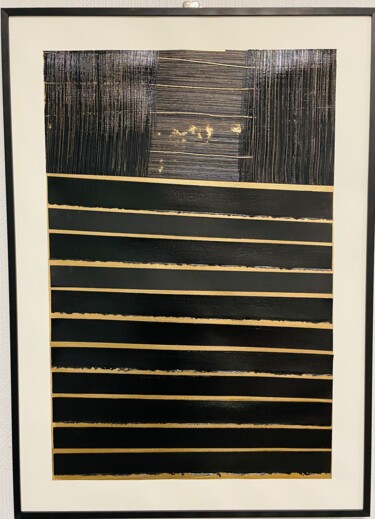 绘画 标题为“« Gold & black «” 由Franck.A, 原创艺术品, 丙烯
