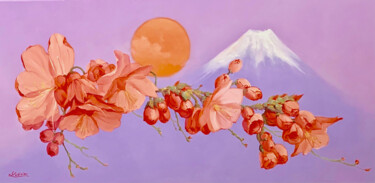 Peinture intitulée "MONTAGNE SACRÉE" par Ludivine Corominas, Œuvre d'art originale, Huile