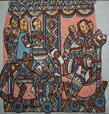 Peinture intitulée "fun ride on the rid…" par Tetiana Osadchuk, Œuvre d'art originale, Acrylique Monté sur Carton