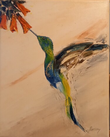 Peinture intitulée "285 Cyanotus" par Gilles Janson, Œuvre d'art originale, Huile