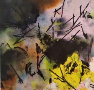 Peinture intitulée "Aqua tissu 4" par Dominique Jolivet, Œuvre d'art originale, Aquarelle