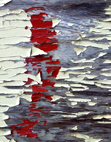Red and White Peeling Paint Fotografie mit dem Titel "Red and White Peeli…" von Bavosi Photoart, Original-Kunstwerk, Digitale Fotografie