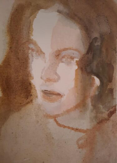 绘画 标题为“Portrait #3” 由Carla Gonçalves, 原创艺术品, 水彩
