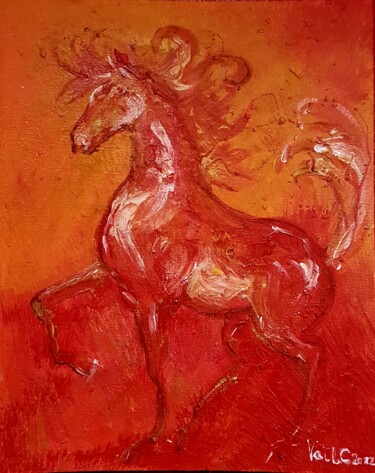Painting titled "La Flamme" by Valérie La Clarté, Original Artwork, Acrylic
