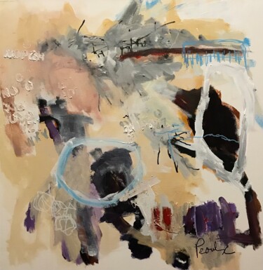 Peinture intitulée "Écriture de fin d'a…" par Johanne Proulx, Œuvre d'art originale, Acrylique