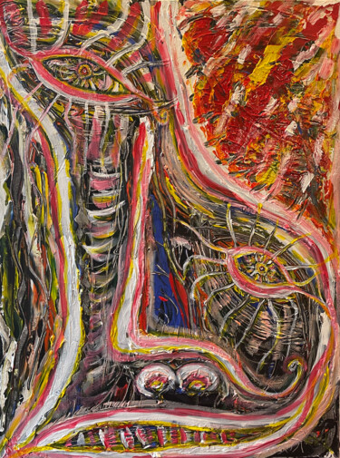 Lost One Eye Peinture intitulée "Lost One Eye" par Christophe Verger-Lecocq, Œuvre d'art originale, Acrylique