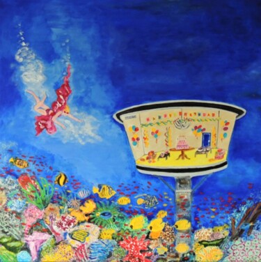 Painting titled "The Dream" by Shahid Zuberi, Original Artwork, Acrylic