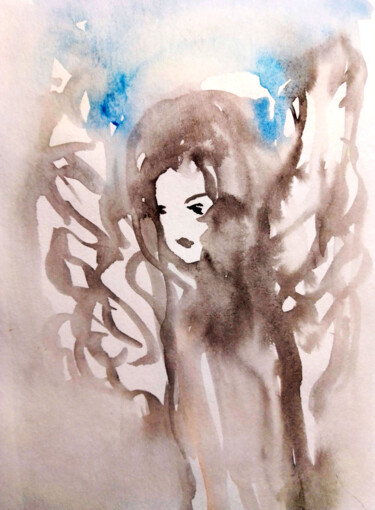 绘画 标题为“Angel #26” 由Kristina Valić, 原创艺术品, 水彩