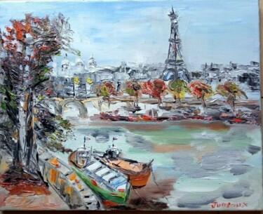 Peinture intitulée "PARIS LA TPOUR EIFF…" par Jean Pierre Jumeaux, Œuvre d'art originale, Huile Monté sur Châssis en bois