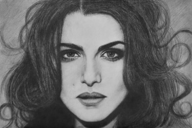 Painting titled "Portrait of Rachel…" by Katerina Kariukova, Original Artwork, Pencil