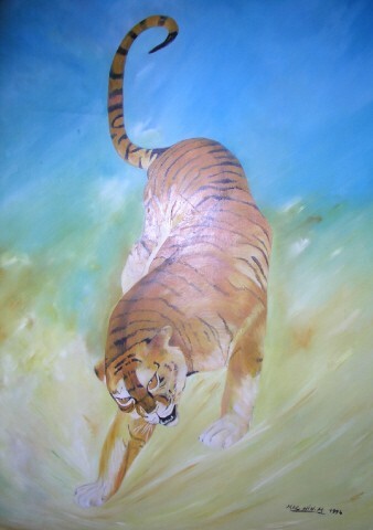 제목이 "Tigre"인 미술작품 Marc Machin로, 원작, 기름