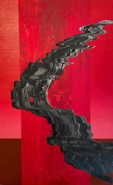 Tamed Infinity in the Red Multiverse 绘画 标题为“Tamed Infinity in t…” 由Olita Art, 原创艺术品, 丙烯 安装在木质担架架上
