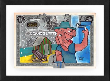 Malerei mit dem Titel "La drache" von Aket Kubic, Original-Kunstwerk, Acryl