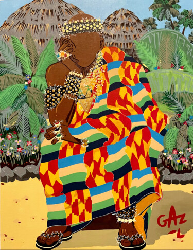 绘画 标题为“DJINO OSEI” 由Hugues Matumona, 原创艺术品, 丙烯