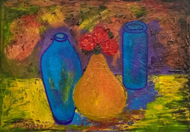 Abstract flower vase painting Painting titled "Abstract flower vas…" by Iryna Sapsai, Original Artwork, Acrylic