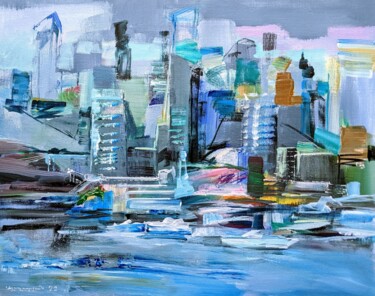绘画 标题为“city ​​on the coast” 由Armen Ghazayran (Nem), 原创艺术品, 丙烯