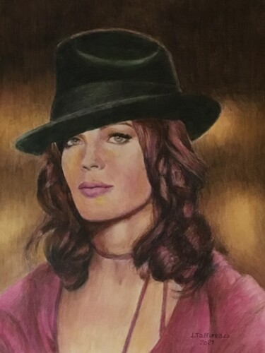 Peinture intitulée "BORSALINO CANAILLE." par Jacques Tafforeau, Œuvre d'art originale, Aquarelle