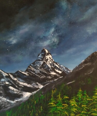 Painting titled "Cervin" by Fabienne Dequidt, Original Artwork, Acrylic