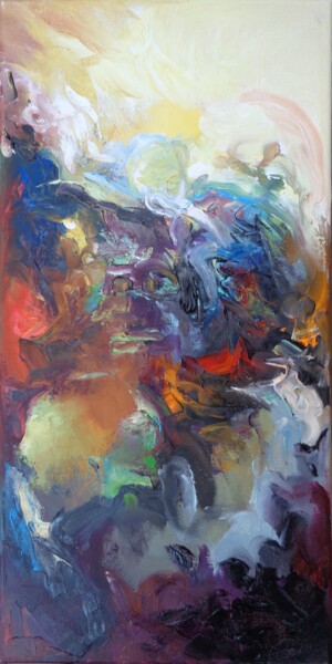 Peinture intitulée "Cosmo-Tellurique" par Isabelle Ilic, Œuvre d'art originale, Huile