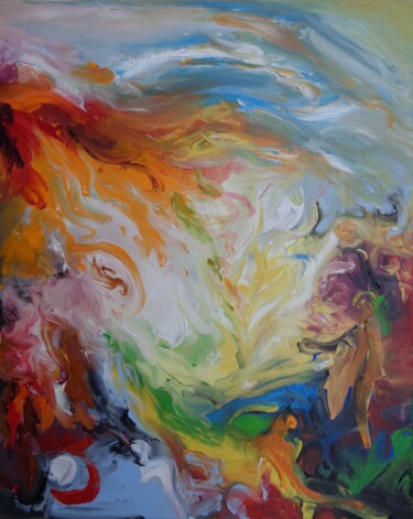 Peinture intitulée "Shamane" par Isabelle Ilic, Œuvre d'art originale, Huile