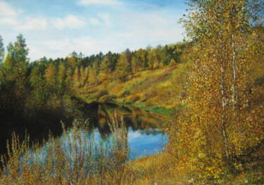 Breath of autumn Peinture intitulée "Breath of autumn" par Sergey Suslov, Œuvre d'art originale, Huile Monté sur Châssis en bois