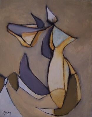 Painting titled "Looking Both Ways" by Scott Spencer, Original Artwork, Oil Mounted on Wood Stretcher frame