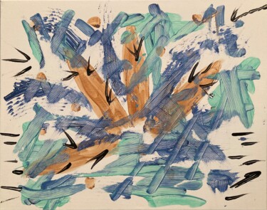 Vol d’hirondelles Peinture intitulée "Vol d’hirondelles" par Corinne Autier, Œuvre d'art originale, Acrylique