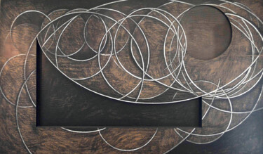 Dissipating (Veiled Surface, Iteration 4) 图画 标题为“Dissipating (Veiled…” 由Kristopher Lionel, 原创艺术品, 木炭 安装在木板上