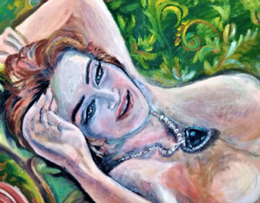 KATE WINSLET Portrait Rose from titanic Nude woman Painting titled "KATE WINSLET Portra…" by Prosto Nastasya, Original Artwork, Oil