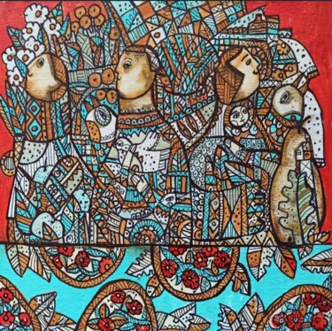 Peinture intitulée "Good news" par Tetiana Osadchuk, Œuvre d'art originale, Acrylique Monté sur Carton